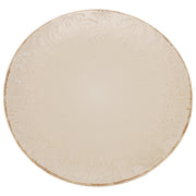 Beige Embossed Ceramic Dinner Plate 10.5 Inch – Elegant Stoneware Tableware - Habitt