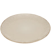 Beige Embossed Ceramic Dinner Plate 10.5 Inch – Elegant Stoneware Tableware - Habitt