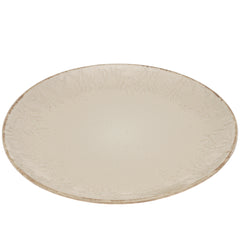 Beige Embossed Ceramic Dinner Plate 10.5 Inch – Elegant Stoneware Tableware
