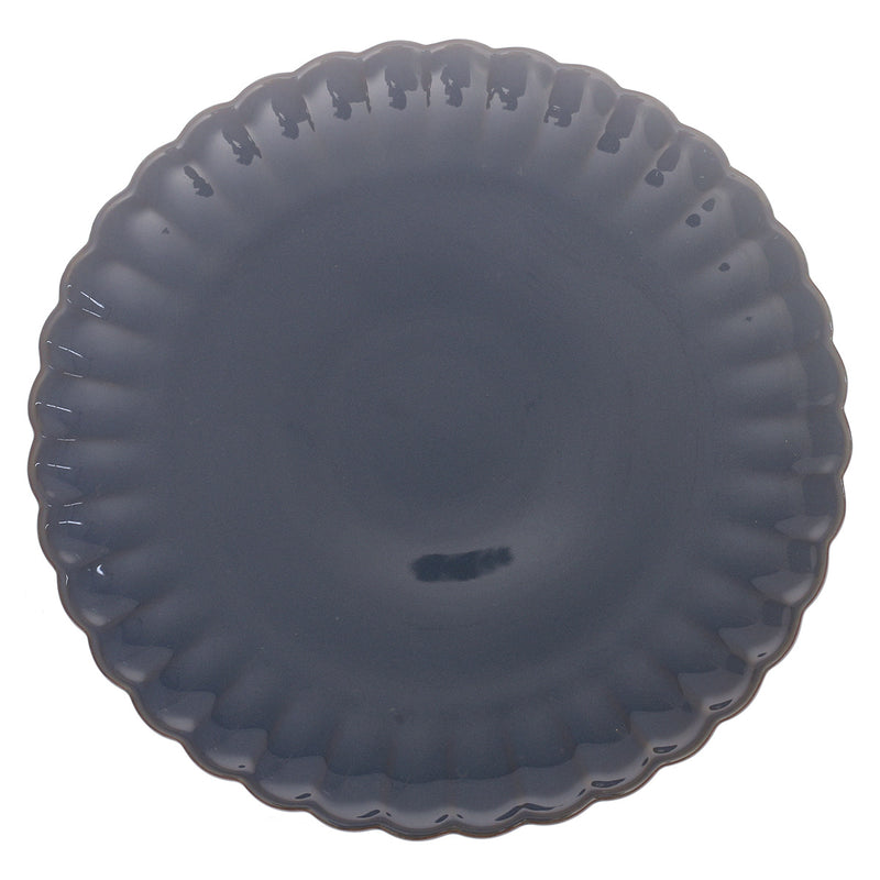 Blue Scalloped Dinner Plate 10.5 Inch – Elegant Ceramic Dining Plate - Habitt