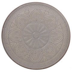 Brown Embossed Ceramic Dinner Plate 10.5 Inch – Classic Stoneware Tableware