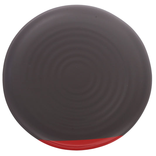 Grey & Red Dinner Plate 11 Inch – Modern Ceramic Dining Plate
