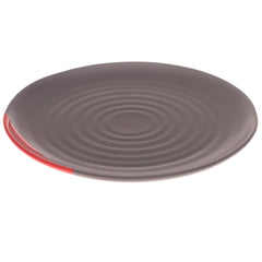 Grey & Red Dinner Plate 11 Inch – Modern Ceramic Dining Plate