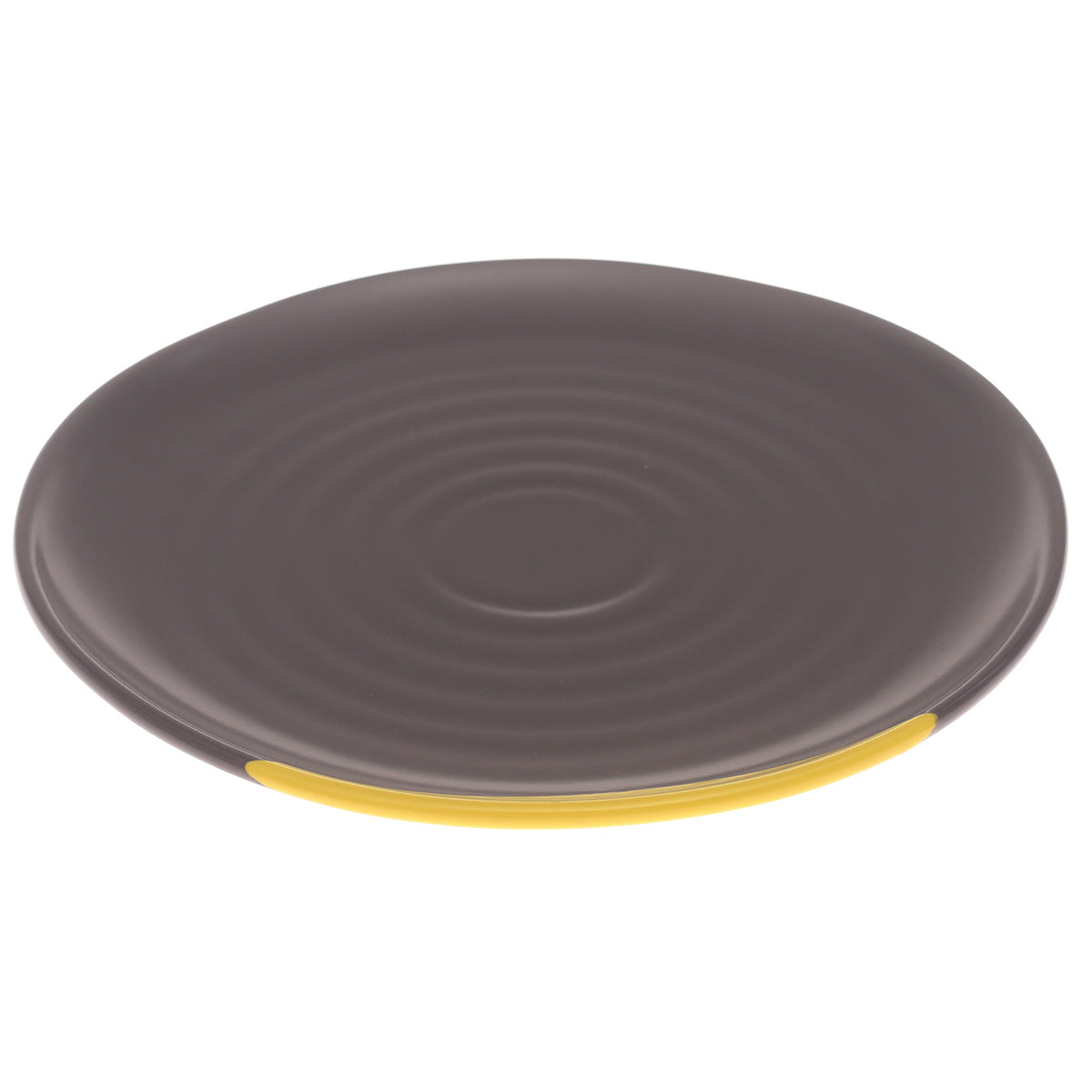 Grey & Yellow Dinner Plate 11 Inch – Modern Dual-Tone Ceramic Plate