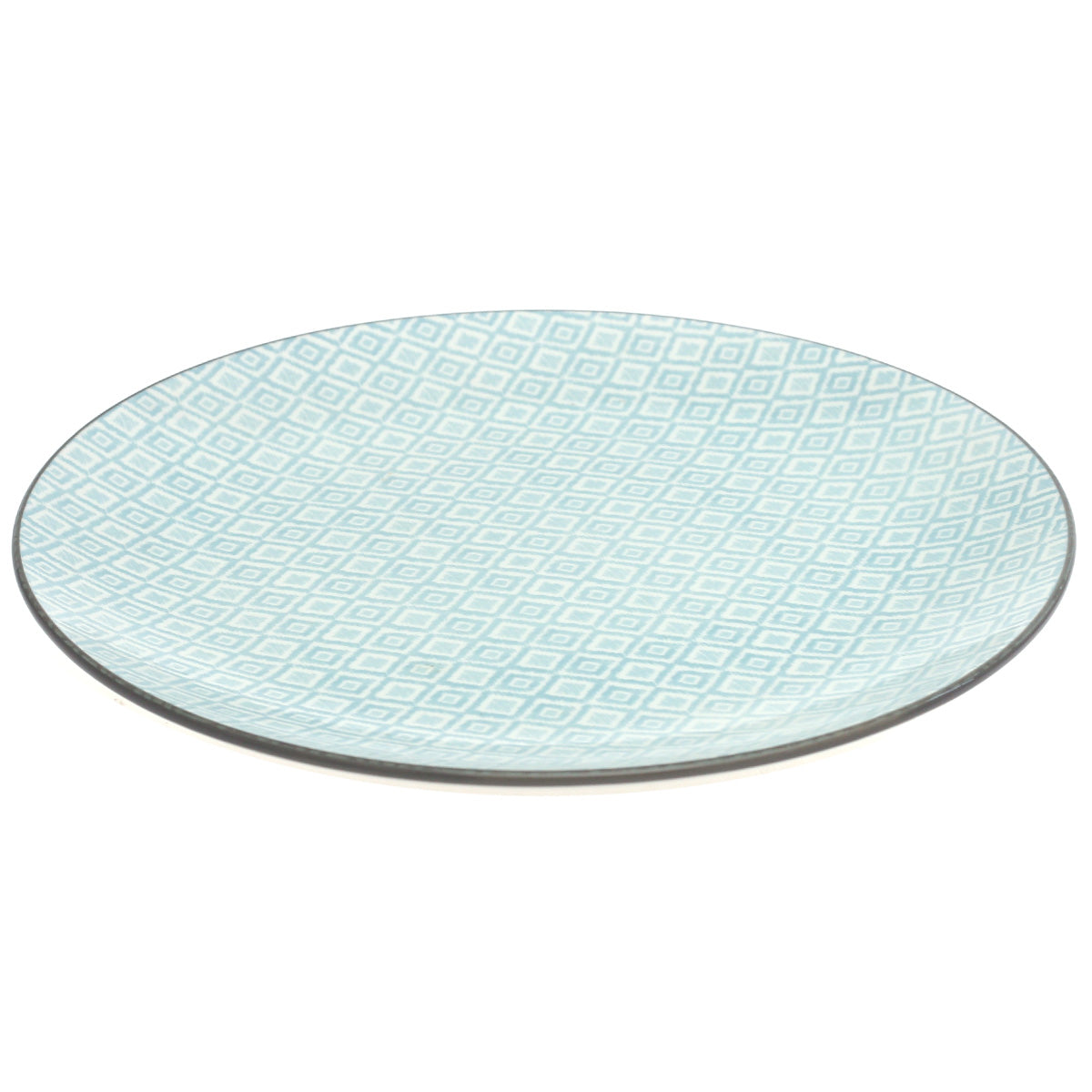 Light Blue Geometric Dinner Plate – 10.5 Inch Ceramic Plate