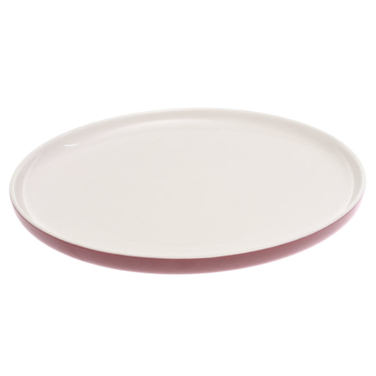 Maroon & White Dinner Plate – 10 Inch Food-Safe Plate