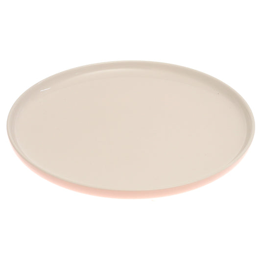 White & Pink Dinner Plate – 10 Inch Food-Safe Plate
