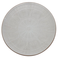 White Embossed Ceramic Dinner Plate 10.5 Inch – Classic Stoneware Tableware