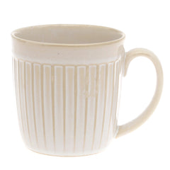 White Ceramic Mug with Ribbed Texture – 3 x 3.5 Inch Coffee & Tea Cup