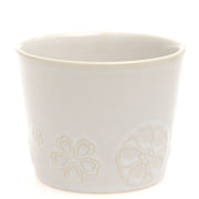 White Ceramic Mug – 3.5 x 3 Inches | Subtle Floral Embossed Coffee & Tea Mug - Habitt