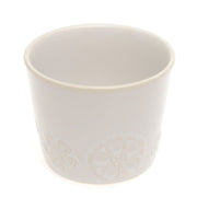 White Ceramic Mug – 3.5 x 3 Inches | Subtle Floral Embossed Coffee & Tea Mug - Habitt
