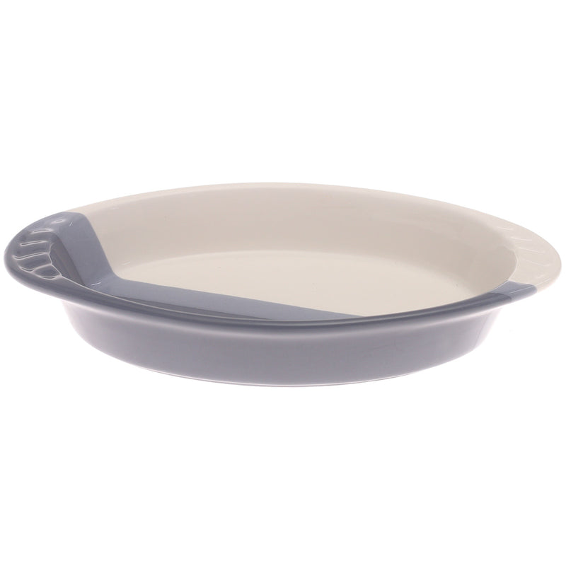 Oval Ceramic Serving Dish in Blue & White – 7.5 x 14 Inch - Habitt