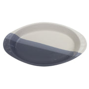 Oval Serving Dish – Blue & White Ceramic Platter (Small) 5.5 x 10 Inch - Habitt