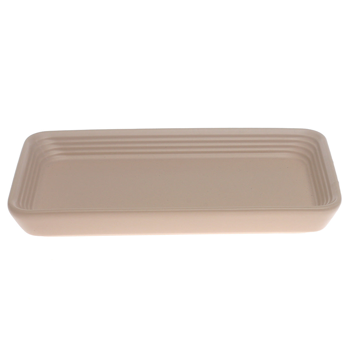Beige Ceramic Platter – 4 x 7 Inches | Minimal Rectangular Serving Platter - Habitt