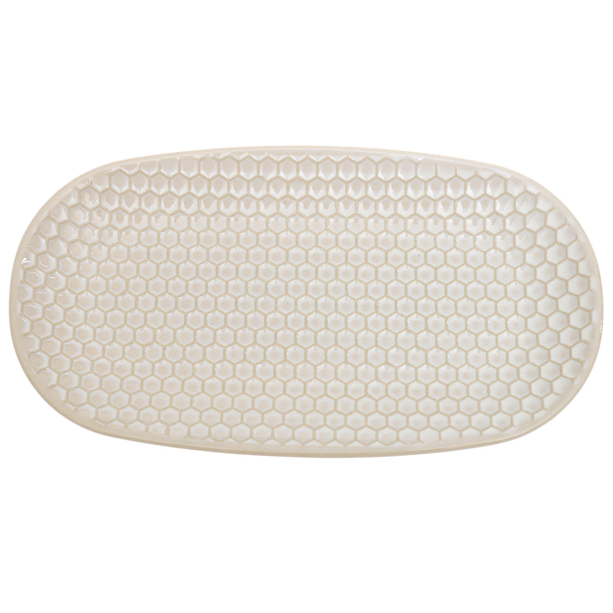 Beige Textured Ceramic Platter | 5.5 x 10 Inch
