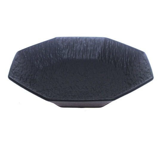 Black Ceramic Platter – 10 Inches | Modern Textured Serving Platter - Habitt