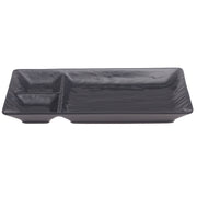 Black Ceramic Platter – 4.5 x 10 Inches | Divided Modern Serving Platter - Habitt