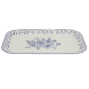 Blue & White Floral Serving Platter 8 x 12 Inch – Classic Rectangular Ceramic Platter - Habitt