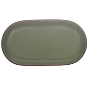Green Ceramic Platter – Minimal Oval Design | 7 x 12 Inch - Habitt