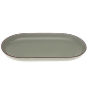 Green Ceramic Platter – Minimal Oval Design | 7 x 12 Inch - Habitt