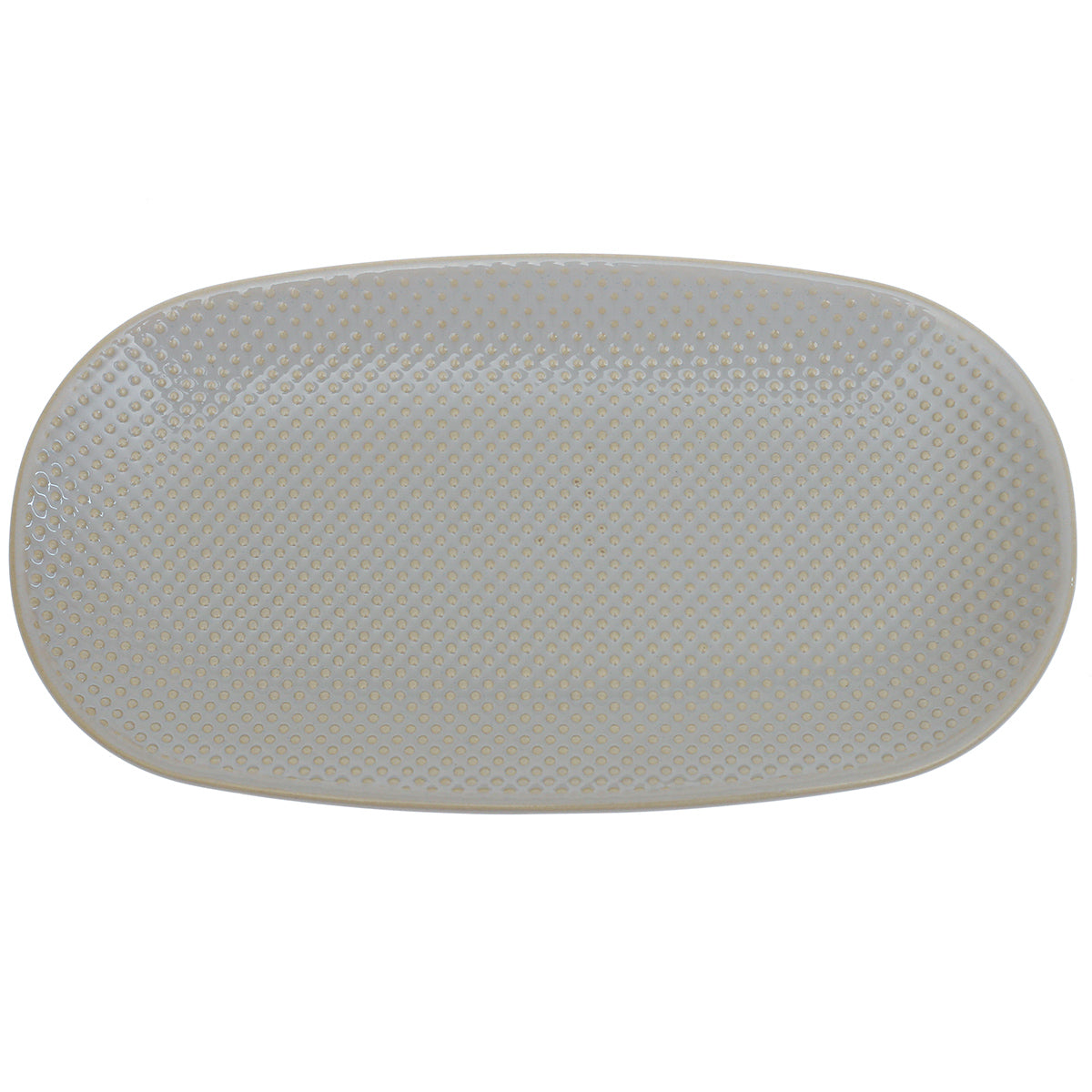 Light Blue Textured Ceramic Platter | 5.5 x 10 Inch