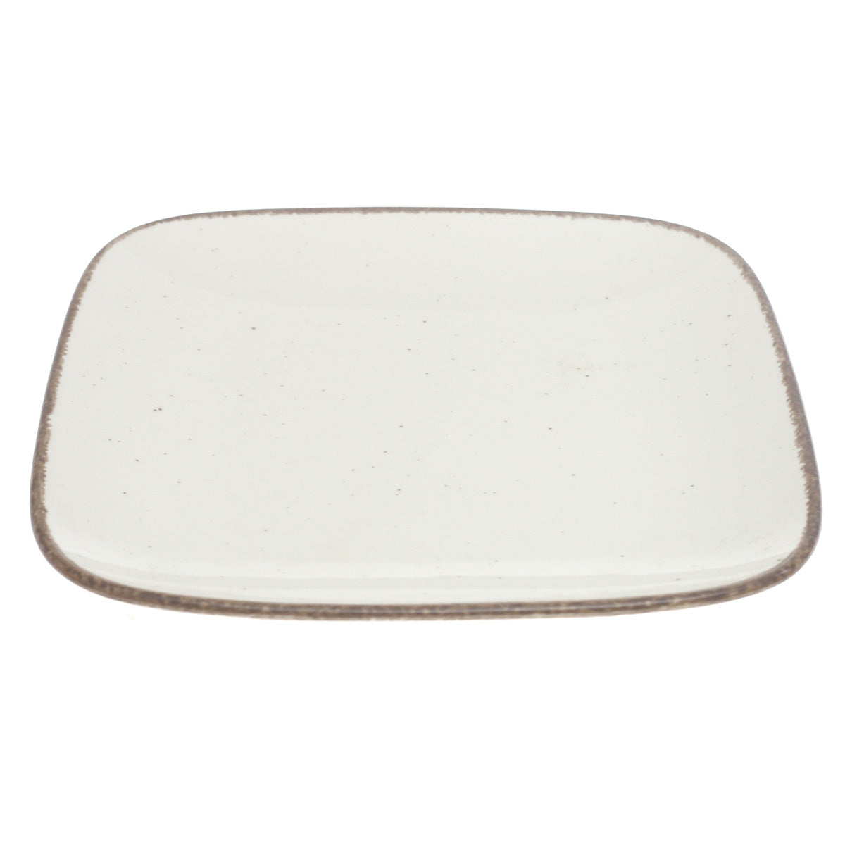 White Ceramic Serving Platter 10.5 Inch – Rustic Speckled Dinnerware Plate - Habitt