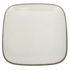 White Ceramic Serving Platter 10.5 Inch – Rustic Speckled Dinnerware Plate - Habitt