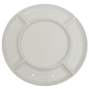White Ceramic Divided Serving Platter 12 Inch – Sectioned Round Dinnerware Plate - Habitt