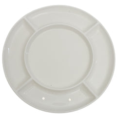 White Ceramic Divided Serving Platter 12 Inch – Sectioned Round Dinnerware Plate - Habitt
