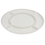 White Ceramic Divided Serving Platter 12 Inch – Sectioned Round Dinnerware Plate - Habitt