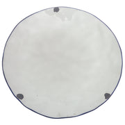 White Ceramic Serving Platter 12 Inch – Round Plate with Blue Rim Accent - Habitt