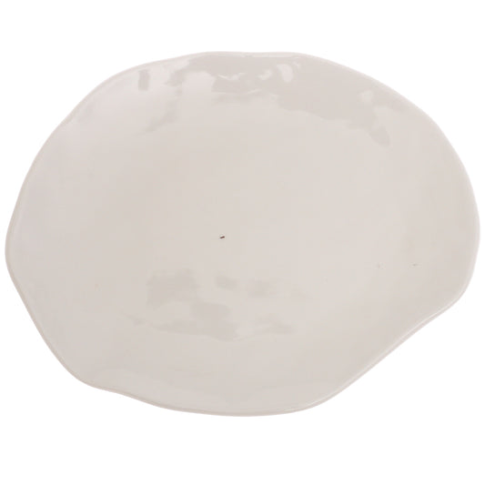 White Ceramic Platter 8 x 6.5 Inch – Organic Shape Serving Plate