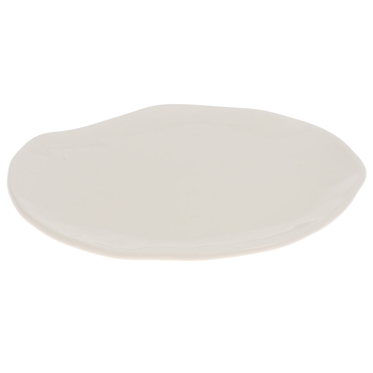 White Ceramic Platter 8 x 6.5 Inch – Organic Shape Serving Plate