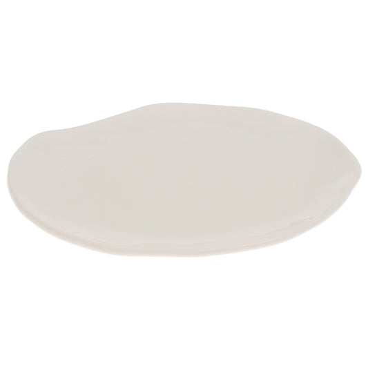 White Ceramic Platter 8 x 6.5 Inch – Organic Shape Serving Plate