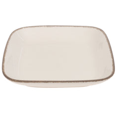 White Ceramic Platter 8.5 Inch – Rustic Square Serving Plate