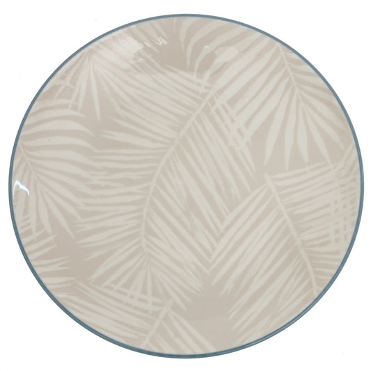 Beige Ceramic Quarter Plate 8 Inch – Leaf Pattern Side Plate