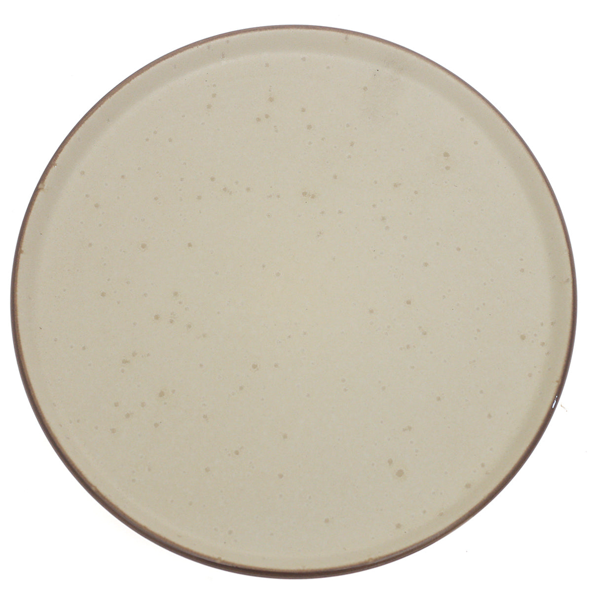 Beige Ceramic Quarter Plate 8 Inch | Minimalist Speckled Snack & Dessert Plate