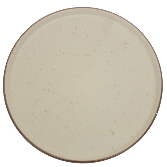 Beige Ceramic Quarter Plate 8 Inch | Minimalist Speckled Snack & Dessert Plate