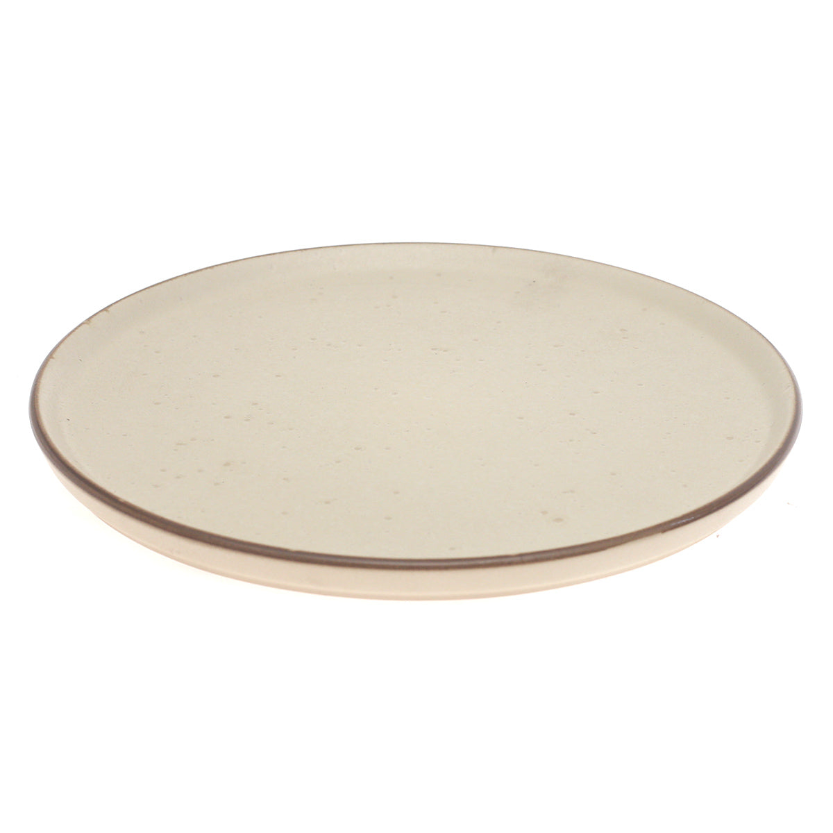 Beige Ceramic Quarter Plate 8 Inch | Minimalist Speckled Snack & Dessert Plate - Habitt