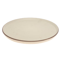 Beige Ceramic Quarter Plate 8 Inch | Minimalist Speckled Snack & Dessert Plate