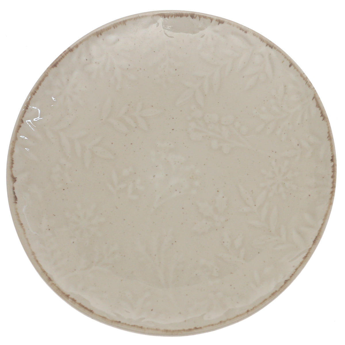 Beige Ceramic Quarter Plate 8 Inch | Textured Minimalist Snack & Dessert Plate