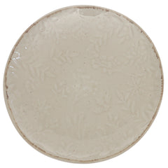 Beige Ceramic Quarter Plate 8 Inch | Textured Minimalist Snack & Dessert Plate