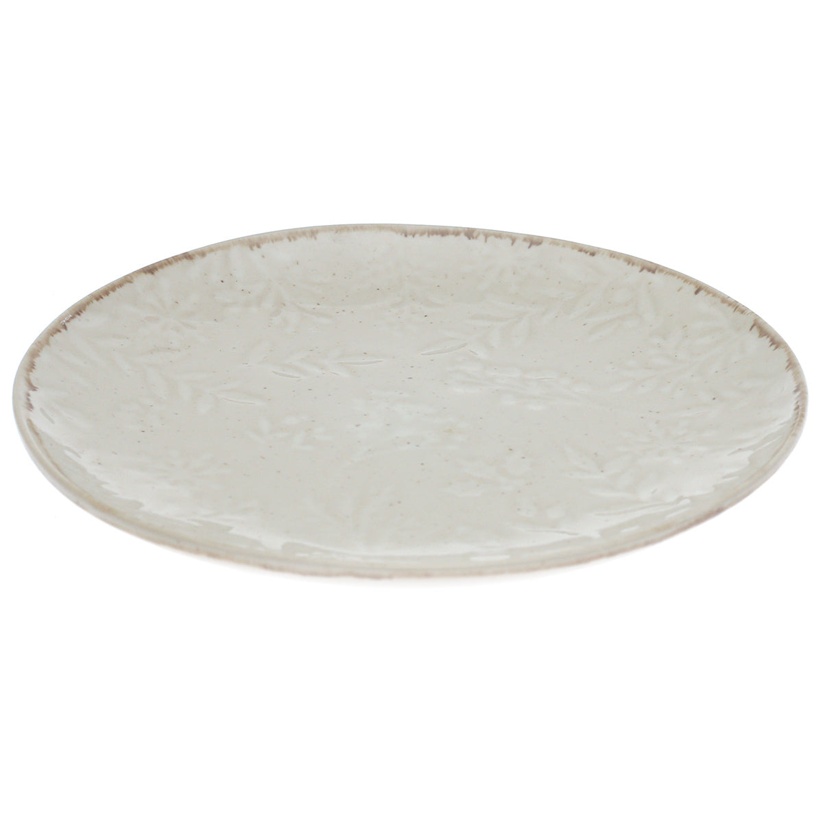 Beige Ceramic Quarter Plate 8 Inch | Textured Minimalist Snack & Dessert Plate - Habitt