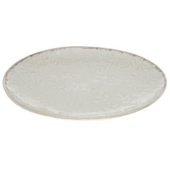 Beige Ceramic Quarter Plate 8 Inch | Textured Minimalist Snack & Dessert Plate