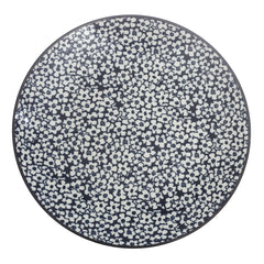Black, Blue & White Ceramic Quarter Plate 8.5 Inch – Floral Pattern Dinner Plate