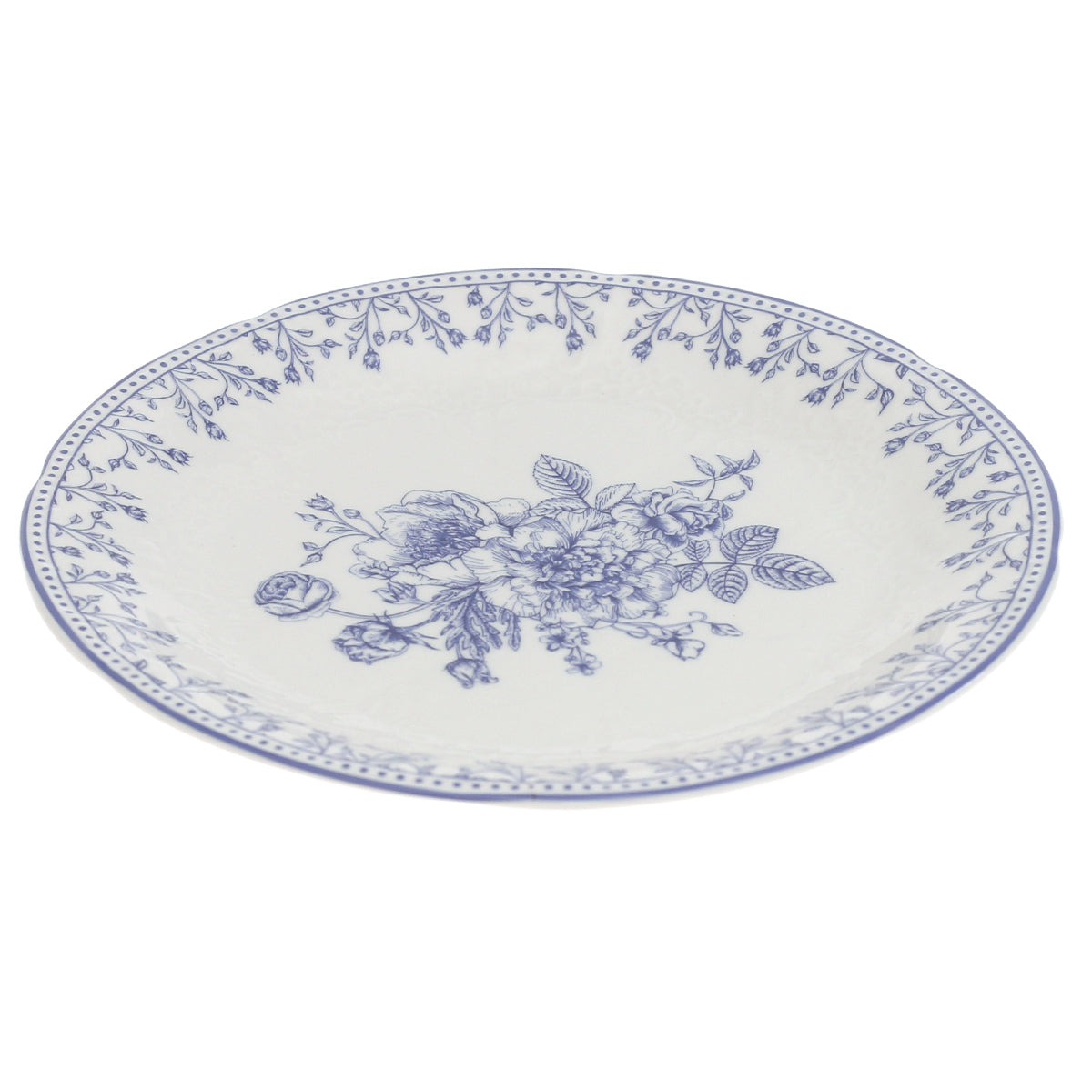 Blue & White Floral Quarter Plate 8 Inch – Classic Ceramic Side Plate