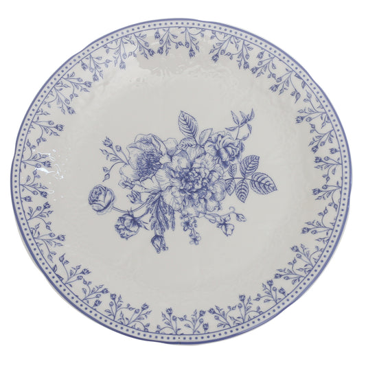Blue & White Floral Quarter Plate 8 Inch – Classic Ceramic Side Plate