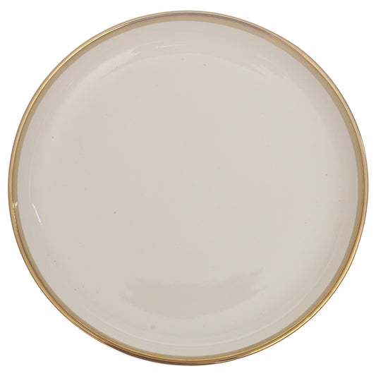 Quarter Plate – Gold & White Ceramic Plate | 8 Inch