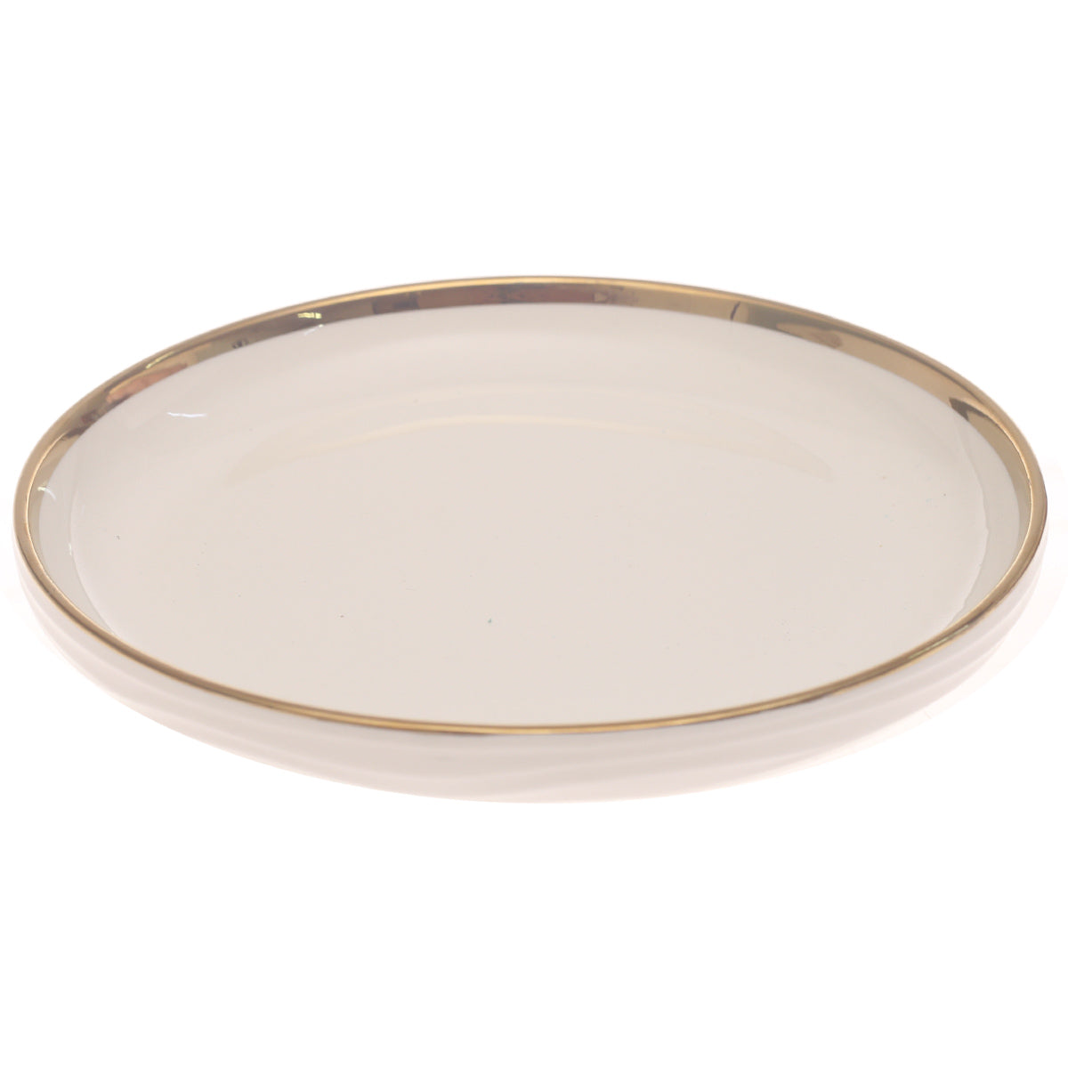 Quarter Plate – Gold & White Ceramic Plate | 8 Inch