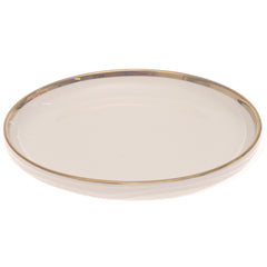 Quarter Plate – Gold & White Ceramic Plate | 8 Inch